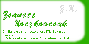 zsanett moczkovcsak business card